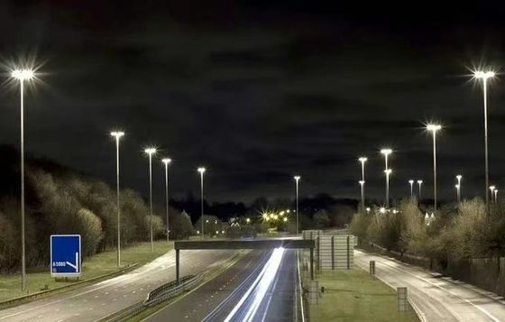 Hot Dip Galvanized Lighting Poles, Tapered Round Lighting Poles, Powder Coated Black color lighting poles