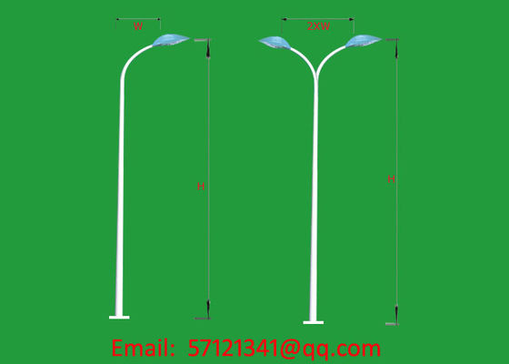 Tapered Round LED Lighting Poles, LED Double Arm Lighting Poles, Conical Street Lighting Poles, Conical Outdoor Lighting