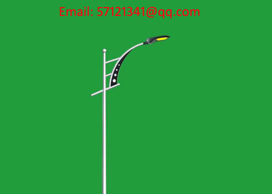 Tapered Round LED Lighting Poles, LED Double Arm Lighting Poles, Conical Street Lighting Poles, Conical Outdoor Lighting